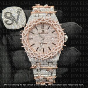 Customized Thorn Dial AP Brand Fully Mossonite Diamond 1:1 Automatic Movement Timeless Watch by Sv jewels.
