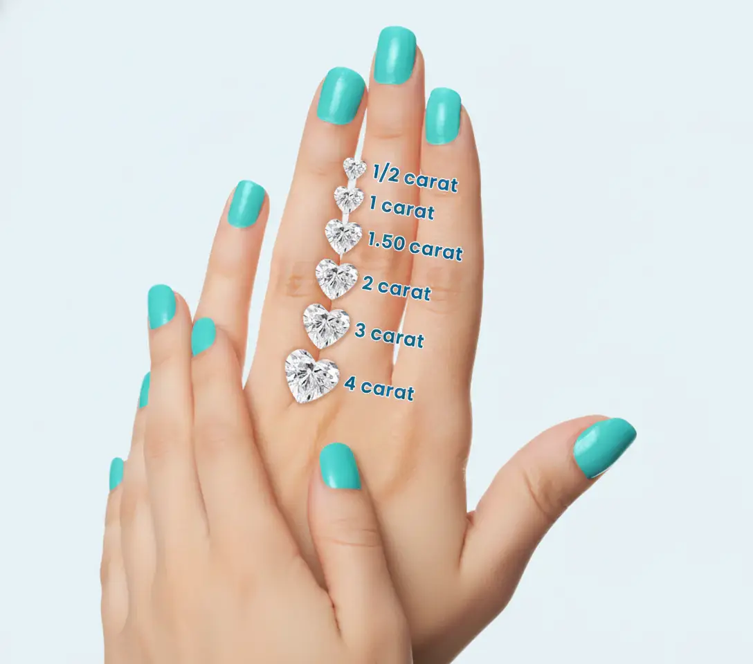 Heart diamond on hand