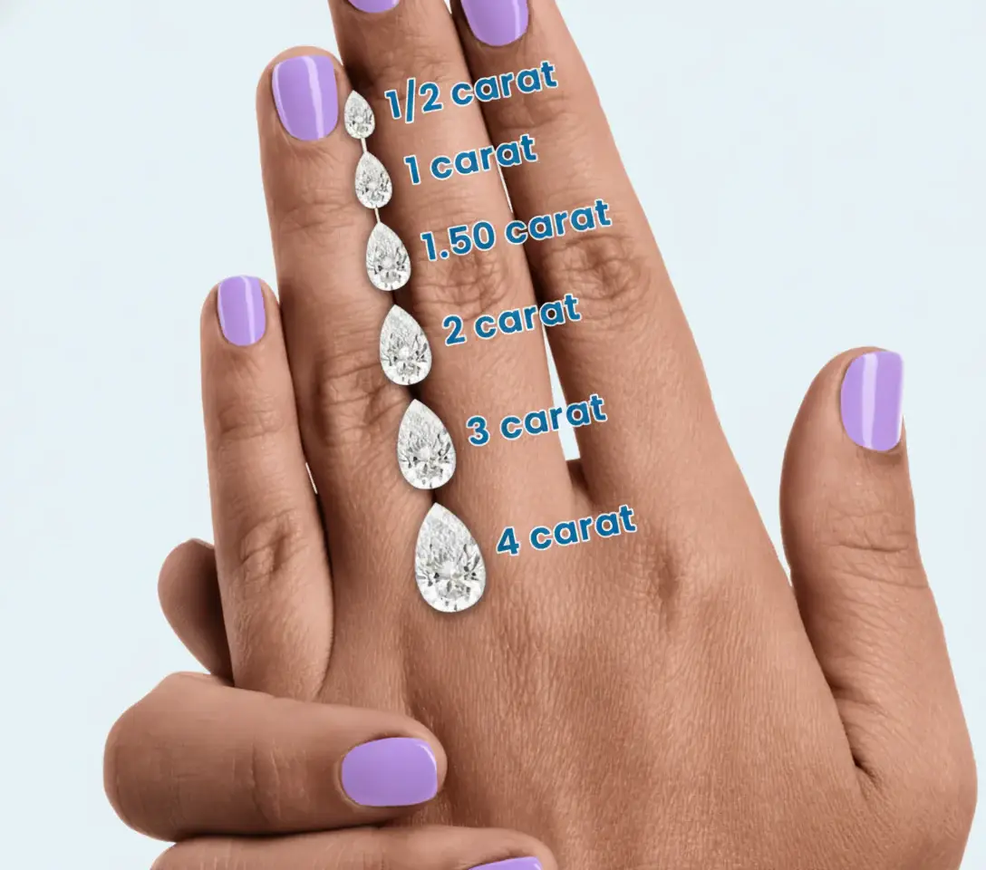 Pear diamond on hand
