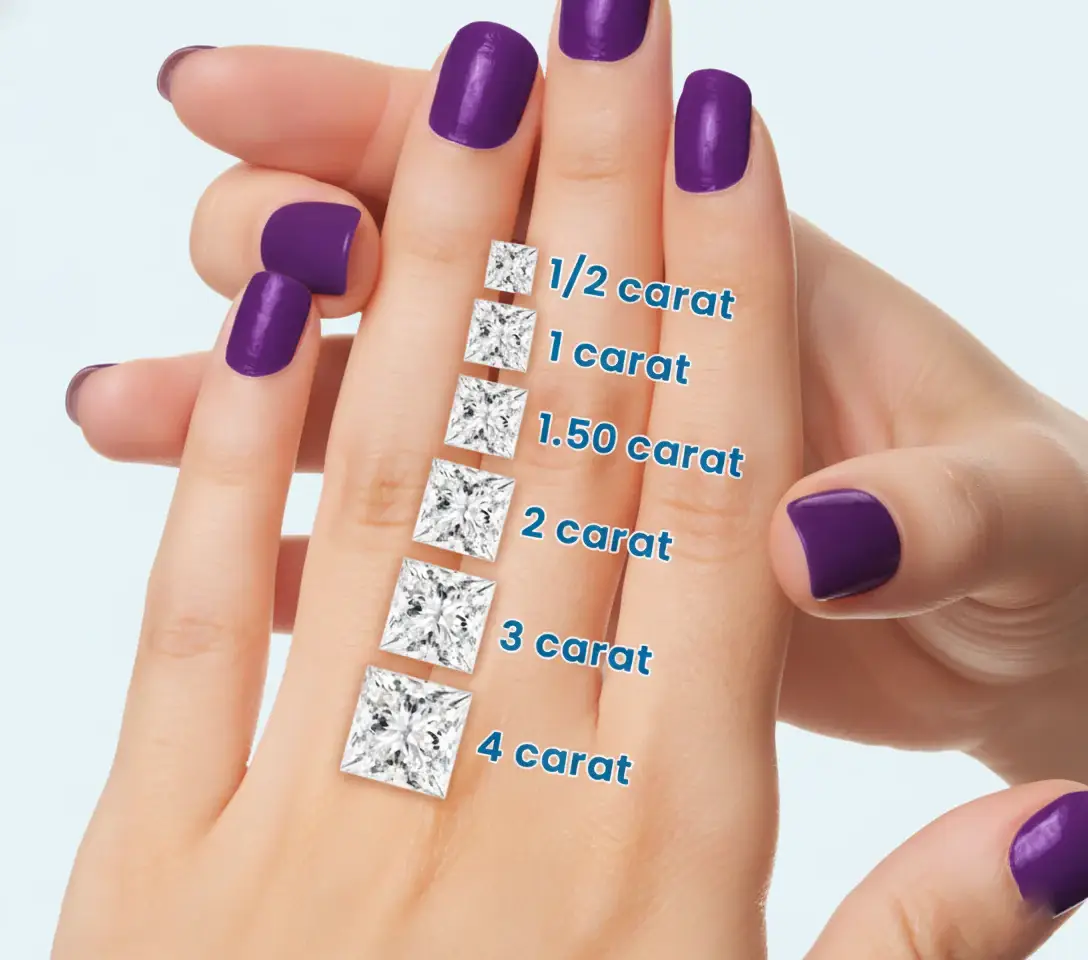 Princess diamond on hand